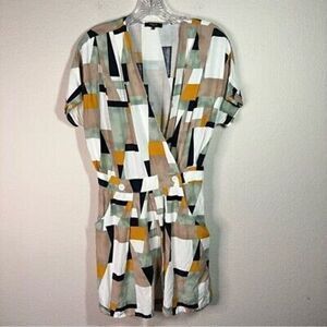 FRNCH wrap front abstract print dress‎ size M/L